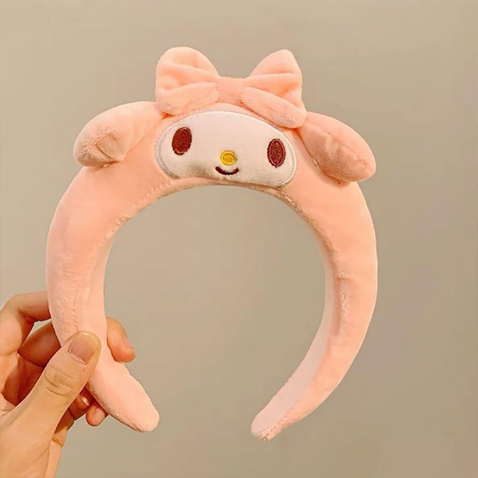 esentlSpa Headband for Washing Face, Cosplay Hairpin Ear Headband Plush Hairband Girls Kawaii Costume Halloween Christmas Holiday Birthday Party Gift, Hair Accessories Anime Cute Cartoon (Pink)