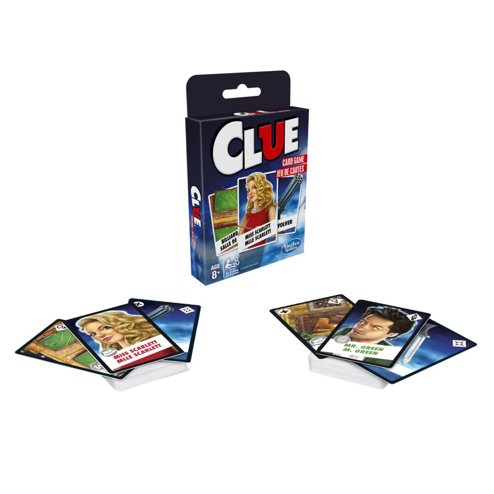 Hasbro Gaming Clue Card Game for Kids Ages 8 and Up, 3-4 Player Strategy Game, Travel Games for Kids, Gifts for Kids, Kids Gifts, Multicolour