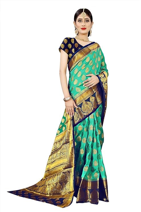 Accessorize KingdomWomen's Banarasi Art Silk Saree With Unstitched Blouse Piece Perfect for Weddings, Parties, and Special Occasions comfort for all-day wear