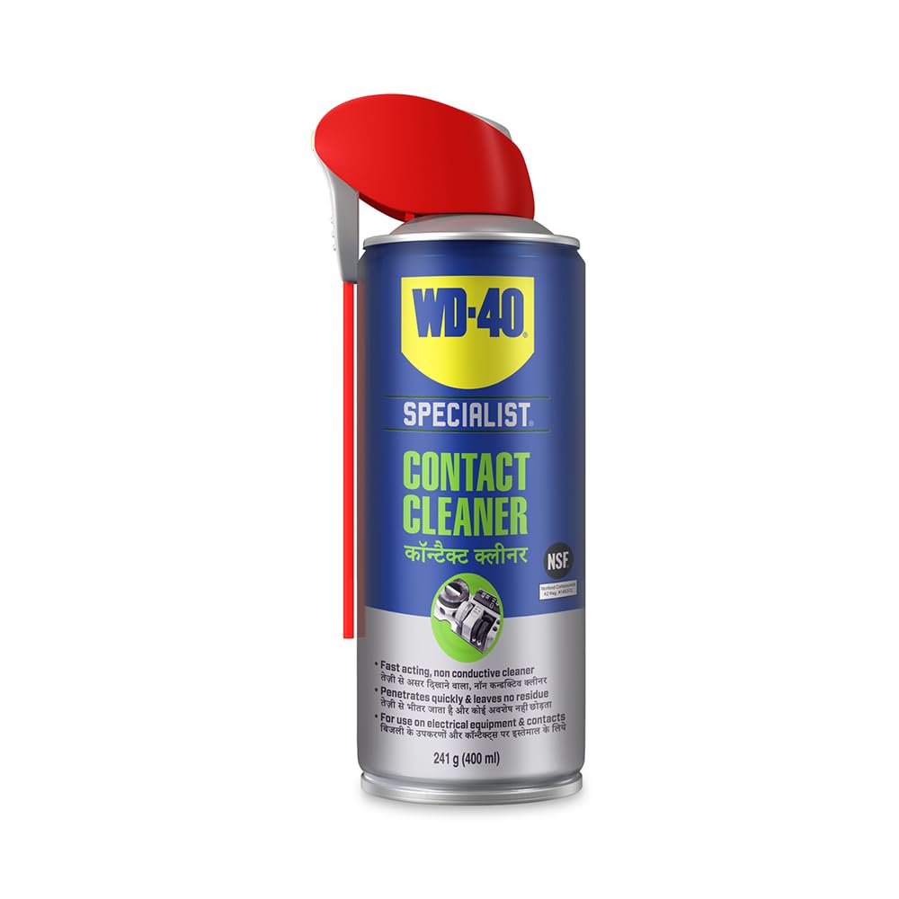 WD-40 Specialist® All Purpose Contact Cleaner 400ml - Drive Out Dirt, Dust, Oil, Flux Residue, and Moisture From Sensitive Electrical Parts and Equipment with Ease