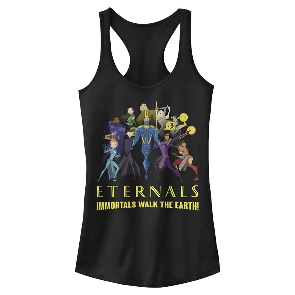 Marvel Women's Eternals Pop Art Group Shot Juniors Racerback Tank