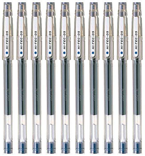 PilotHi-Tec-C 05 Gel Ink Pen, Fine Point 0.5mm, Blue Ink, Value Set of 10