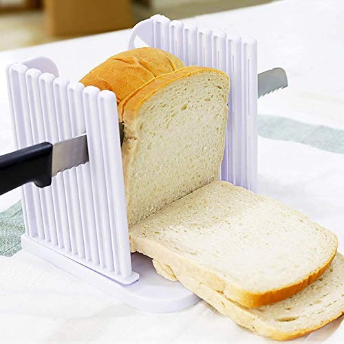 APURK Bread Toast Slicer | Foldable Bread Cutter | Bread/Toast Slicer Tool for Home/Kitchen/Bakery | Bread Slicer Cutter & Guiding Tool (Plastic, Set of 1)