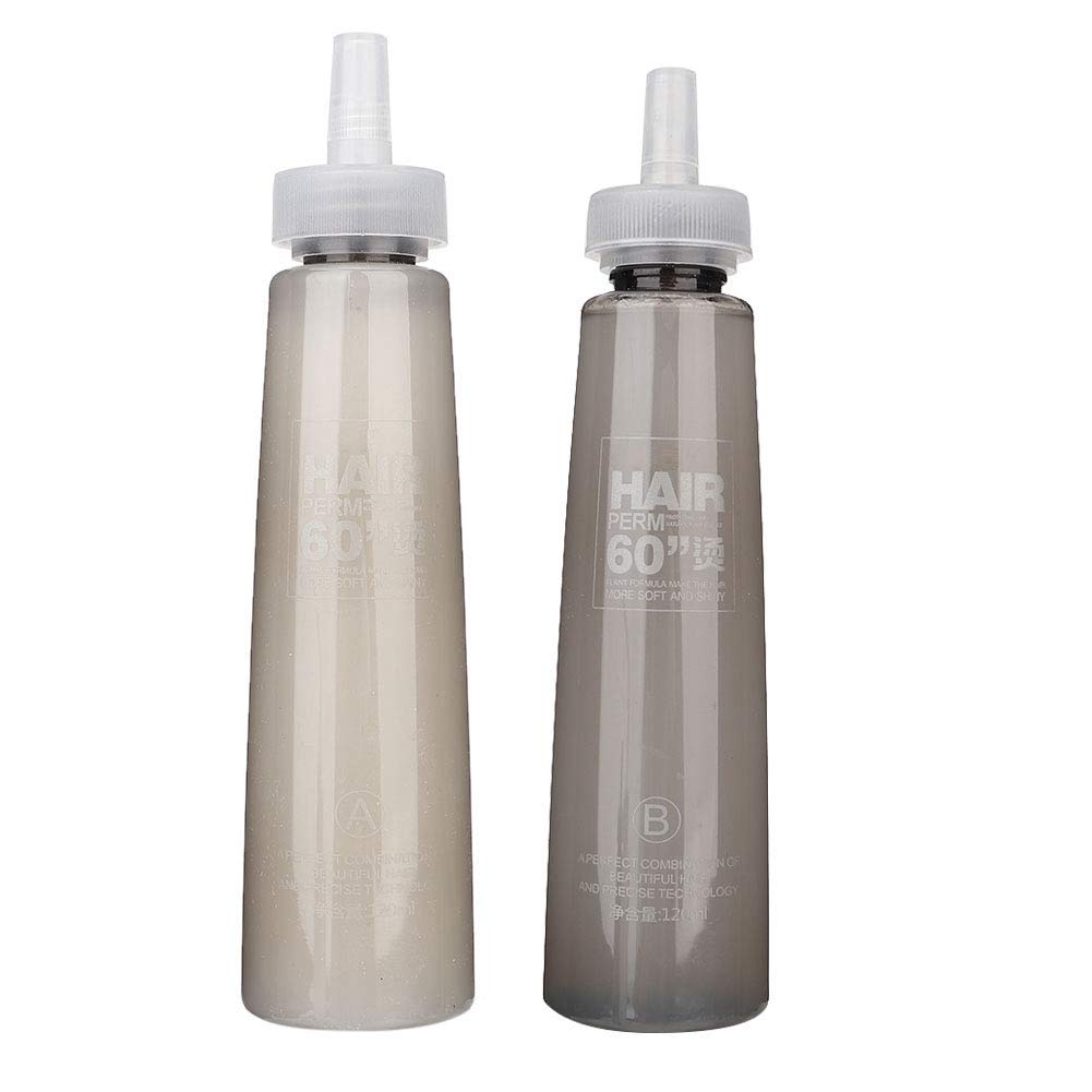 2pcs 120ml Hair Perm Water Kit, Professional Standing Perm Water Hair Perm Liquid for Hair Salon and Home Use