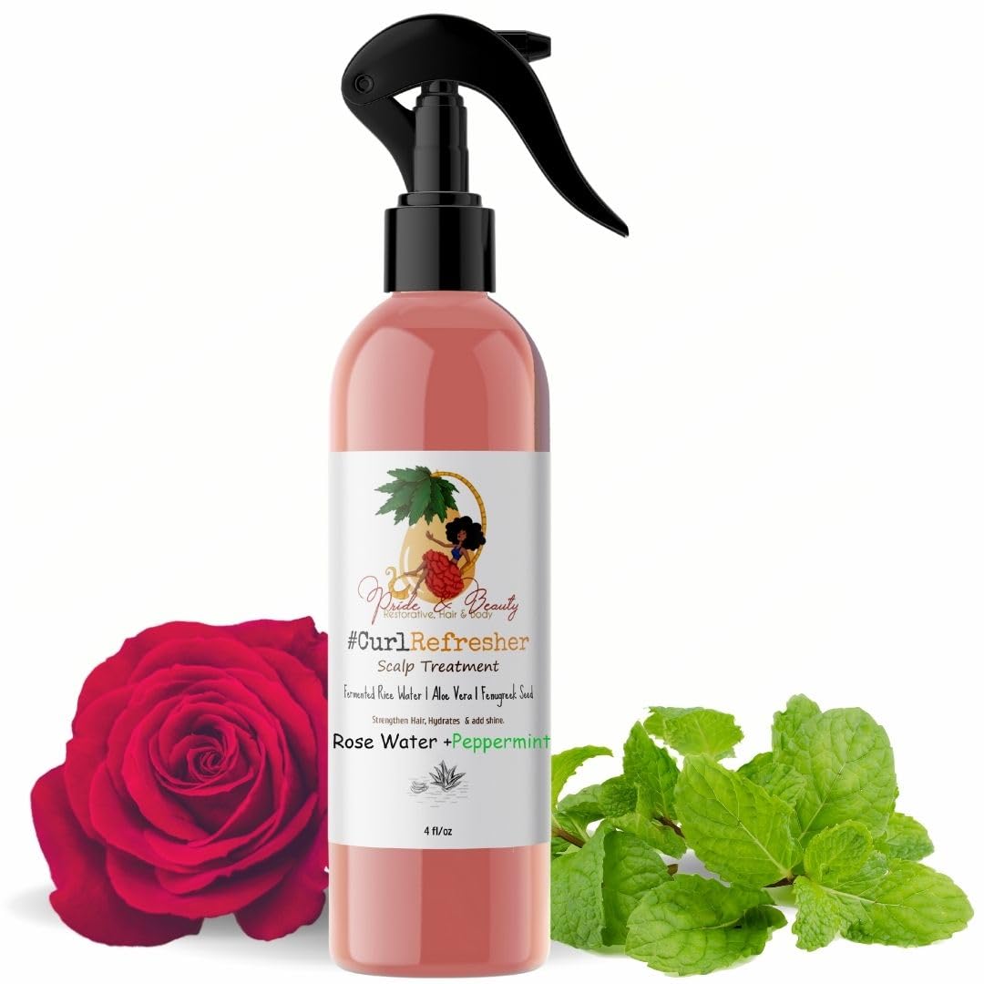 Rose Water For Locs, Daily Moisturizing Refreshing Spray, Rose Water For Hair, Rosewater and Peppermint Hair Scalp Moisturizer. (4 OUNCES)