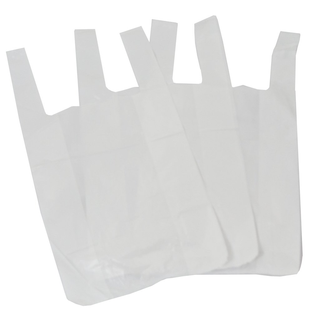 100 Small White Plastic Polythene Vest Style Carrier Bags - Size 10 x 15 x 18" Shopping Gift Boutique Supermarket Cash N Carry Market Stall