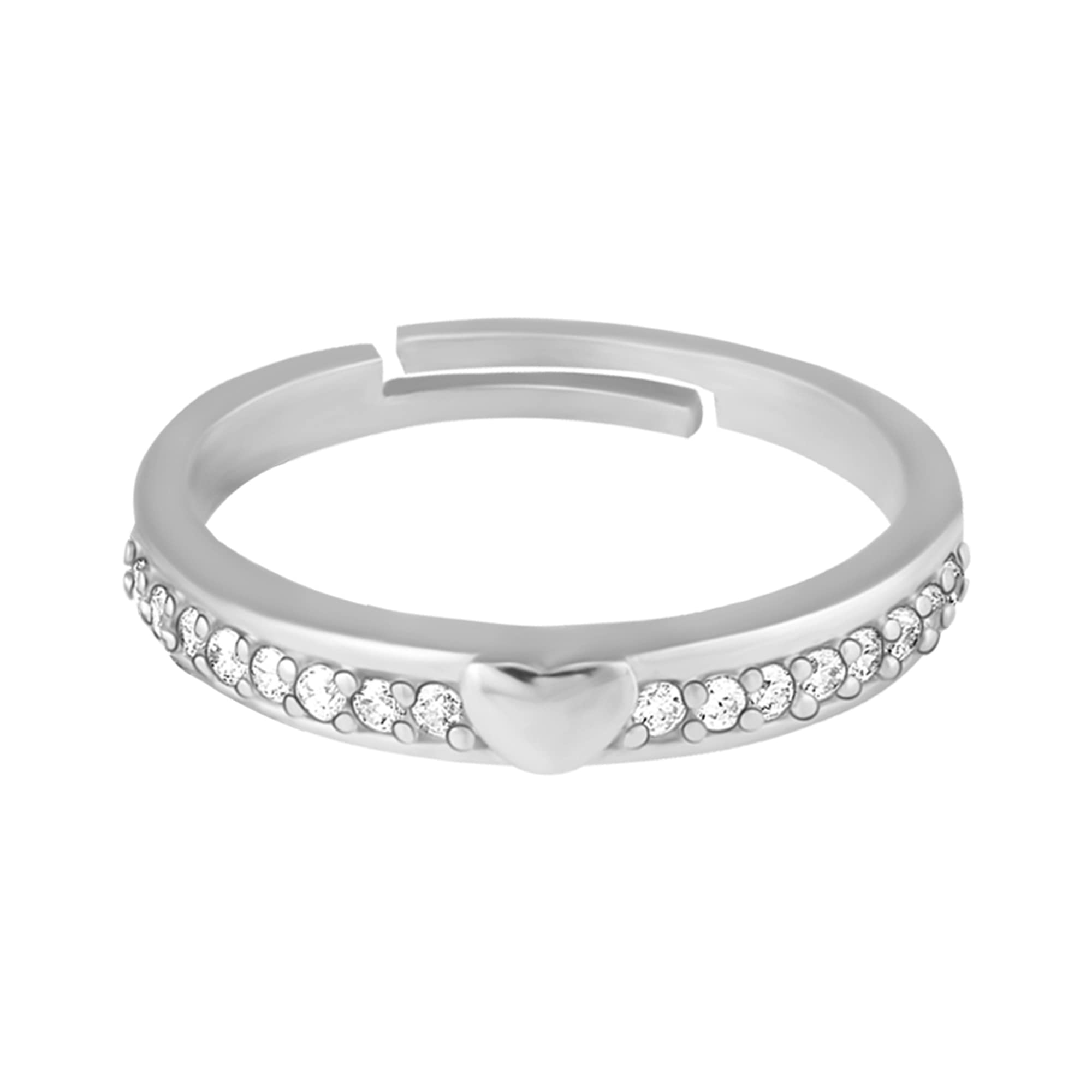 GIVA925 Silver Deeply in Love Ring, Adjustable | Gifts for Women and Girls | With Certificate of Authenticity and 925 Stamp | 6 Month Warranty*