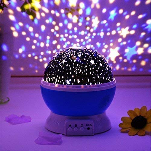 Plastic Colorful Galaxy Moon Star Master Projector LED Romantic Cosmos Sky Night Rotating Lamp Lights for Kid's, Bedroom and Decoration with USB Wire Multicolour Pack of 1