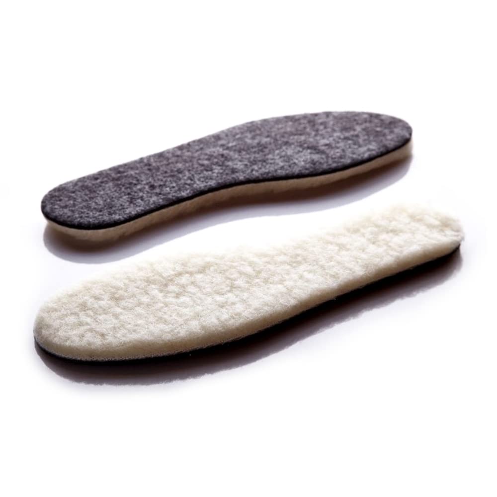 Wool Sheepskin Felt Thick Fluffy Shoes Insoles Boots Inner Soles (Size 9)