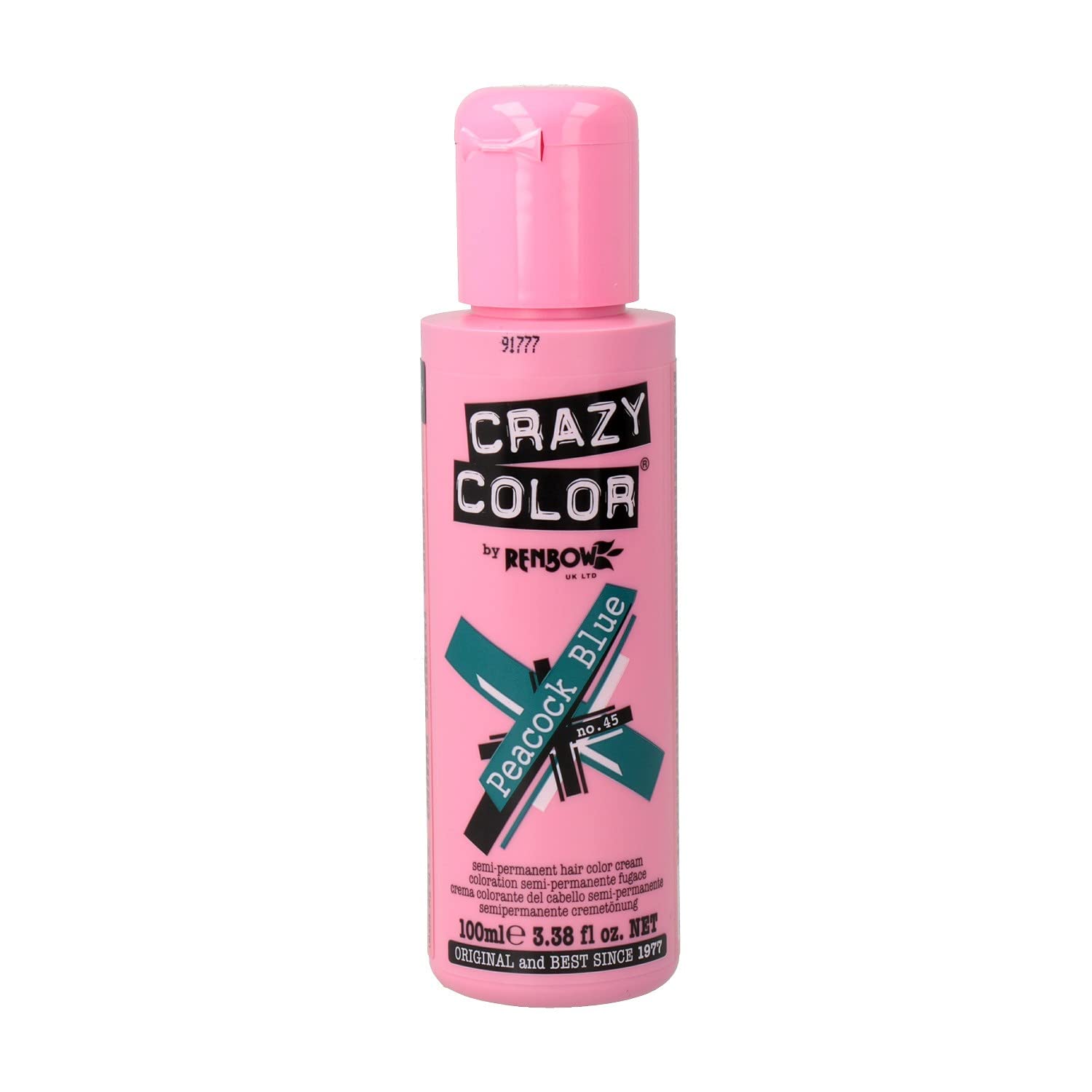 Renbow Crazy Color Semi-Permanent Hair Color Dye Peacock Blue 45 100ml