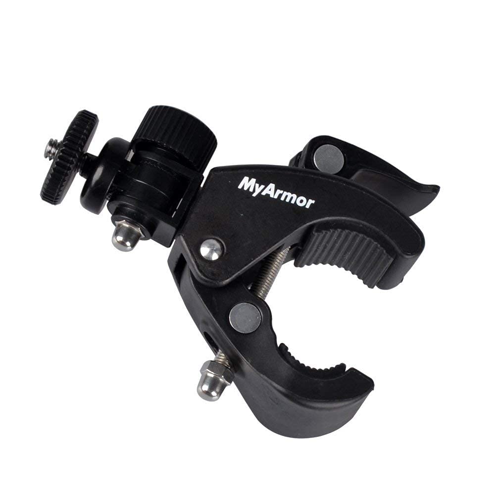 HYCKee MF17 Universial Quick Release Pipe Clamp Mounts with 1/4 Threaded Head for Cameras, Music Stands, Microphone Stands, Motorcycles, Bikes - Black