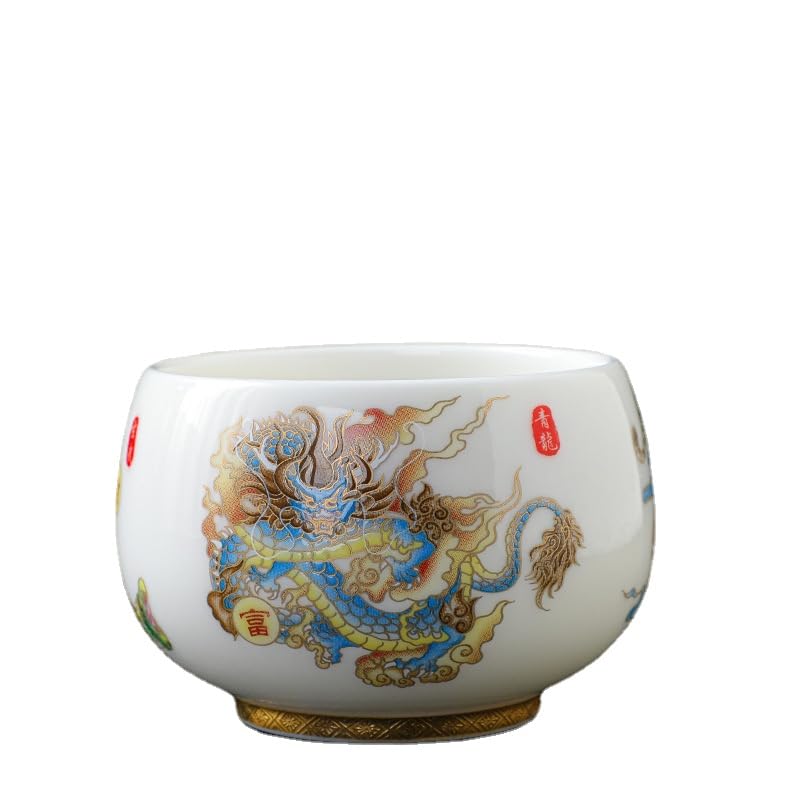 BACIONSheep fat jade ceramic kung fu tea set and tea cup.Capacity: 5.7OZ (Q4)