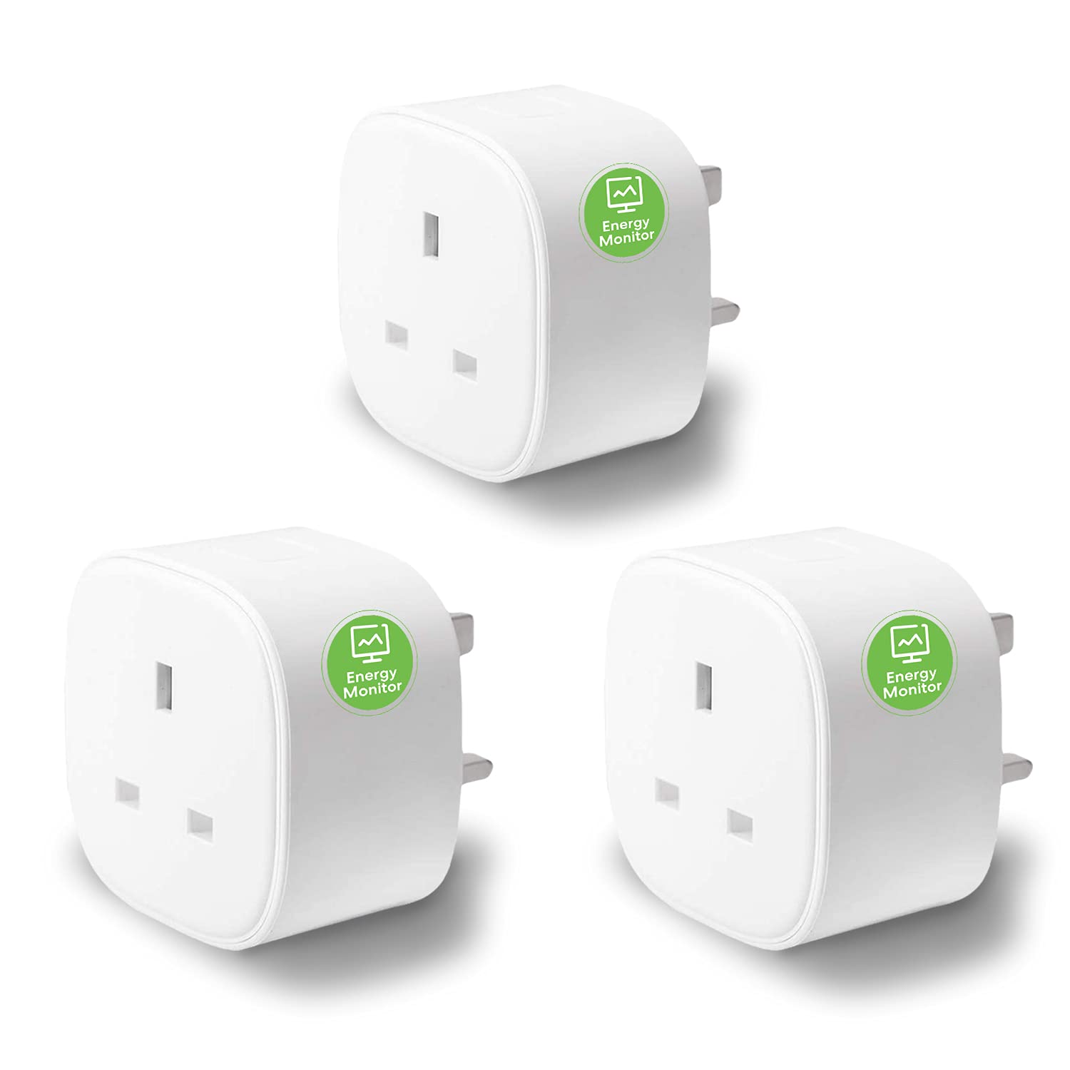 Meross Smart Plug Wi-Fi Compatible with Alexa, Google Home, SmartThings Energy Monitor Smart Switch No Hub Required 13A (3-Pack)