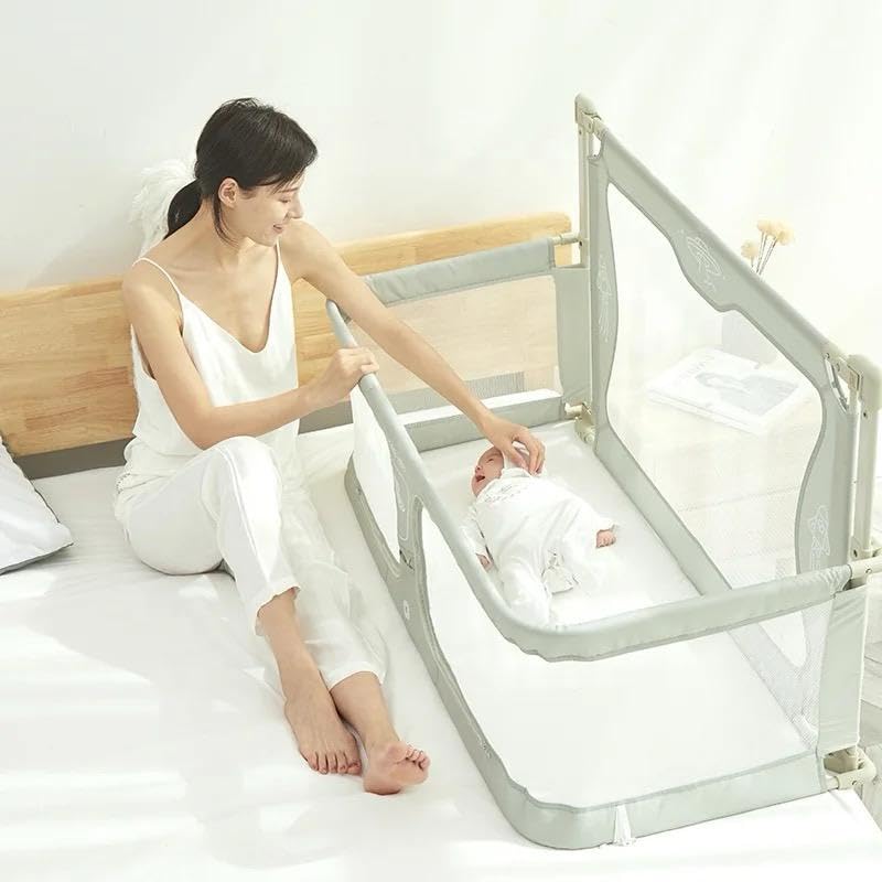 Baby Cosleeper In Bed,Folding Portable Crib in Bed