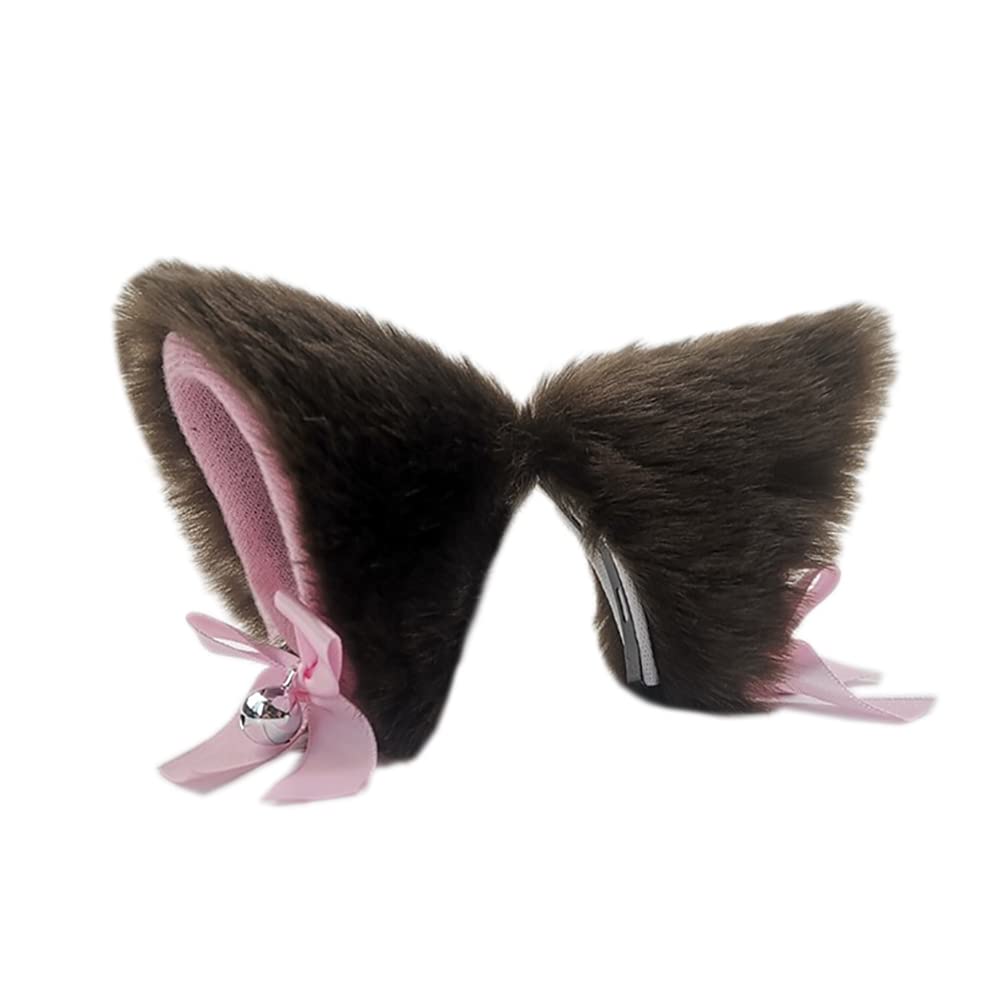 Sheicon Cat Ears with Bell Furry Neko Ears Headband Hair Clip Headwear Anime Cosplay For Halloween Costume