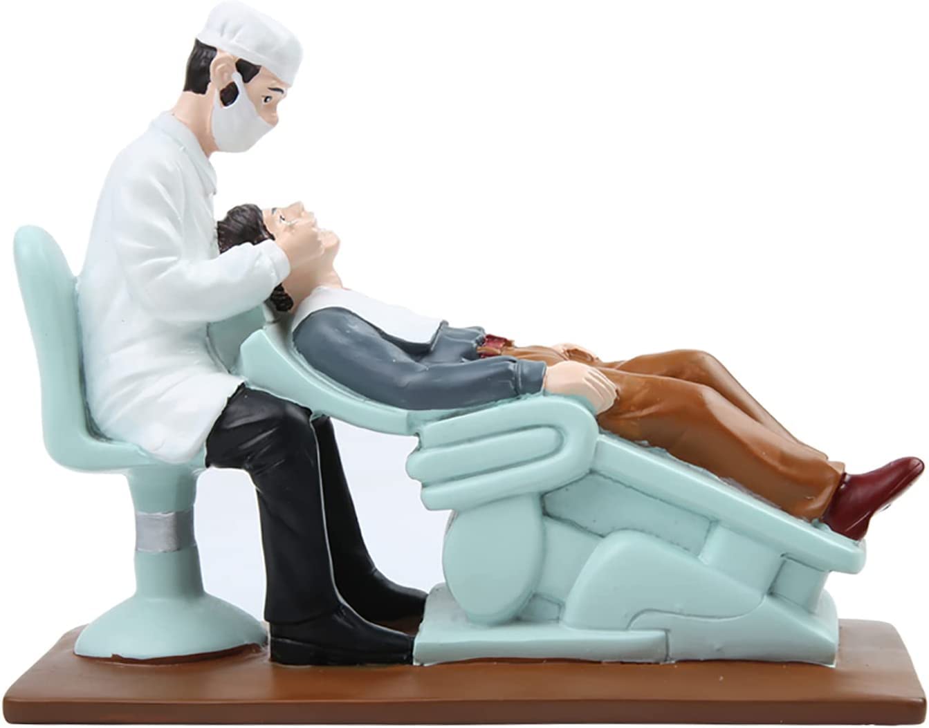 Realistic Dentist Working Sculpture Dental Clinic Countertop Decor Desk Table Ornaments Made of Resin Materials (Multicolor)