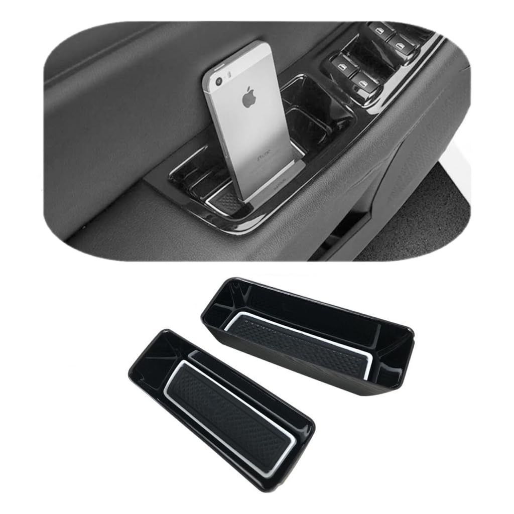 Vesul Front Row Door Side Storage Box Compatible with Ford Edge 2015-2024 Armrest Phone Container Door Organizer Handle Pocket ABS Tray Insert Glove Pallet