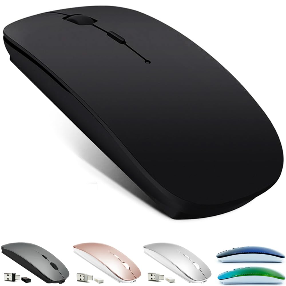 KLO Rechargeable Bluetooth Mouse for MacBook pro/MacBook air/Laptop/iMac/ipad, Wireless Mouse for MacBook pro MacBook Air/iMac/Laptop/Notebook/pc(Bluetooth Mouse/Black)