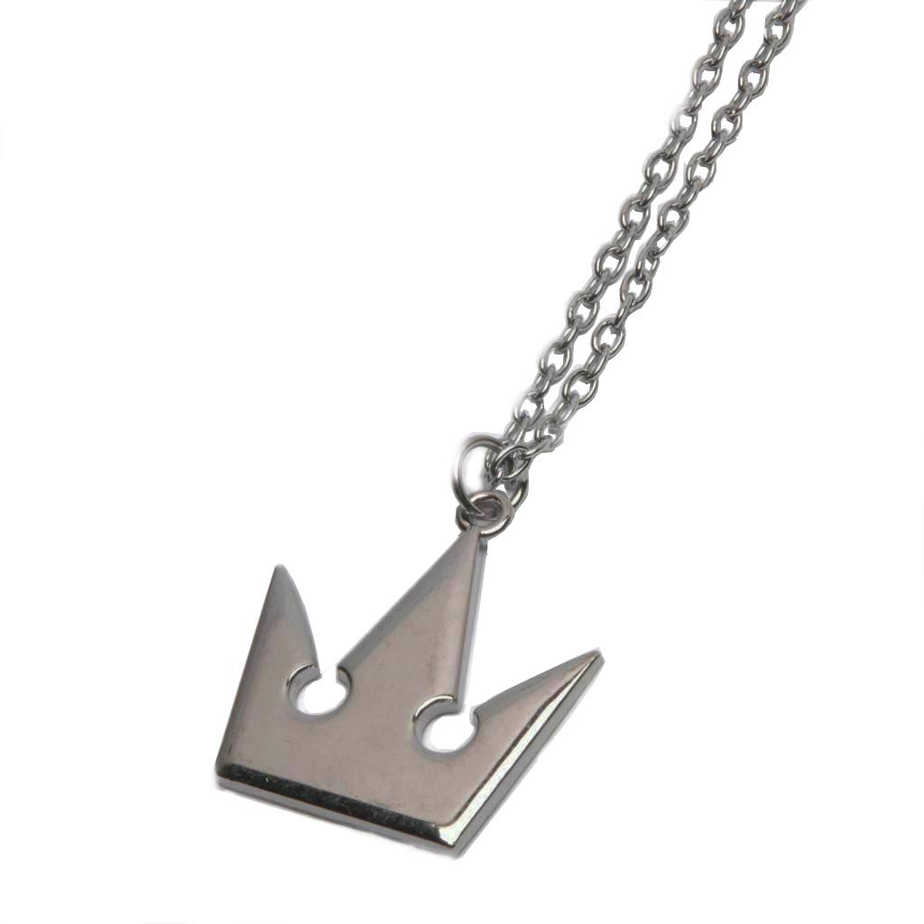 MEETCUTEyakangda Kingdom Hearts Sora Necklace Plated Halloween Cosplay Costume Sora Necklace Silver Crown Pendant Necklace Accessory