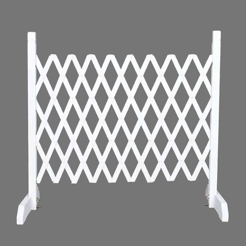 LINGWEI Freestanding Wooden Fence Expandable Garden Fence,Removable Fence,Wooden Garden Small Trellis Fence,Garden, Decorations. (70cm (White))