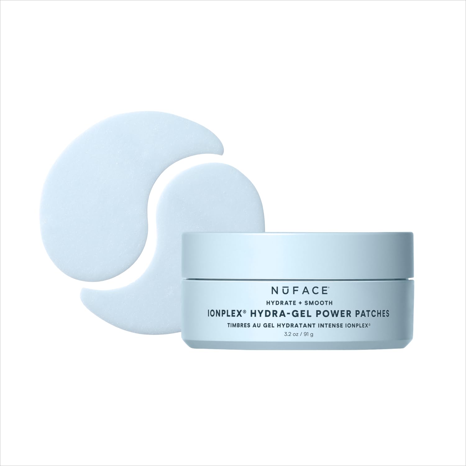 NuFACE IonPlex Hydra-Gel Power Under Eye Patches - Gel Under Eye Mask for Puffy Eyes & Dark Circles - Cooling Wrinkle Patches & Hydrating Treatment Pads to Energise, Brighten & Tighten (60 Count)