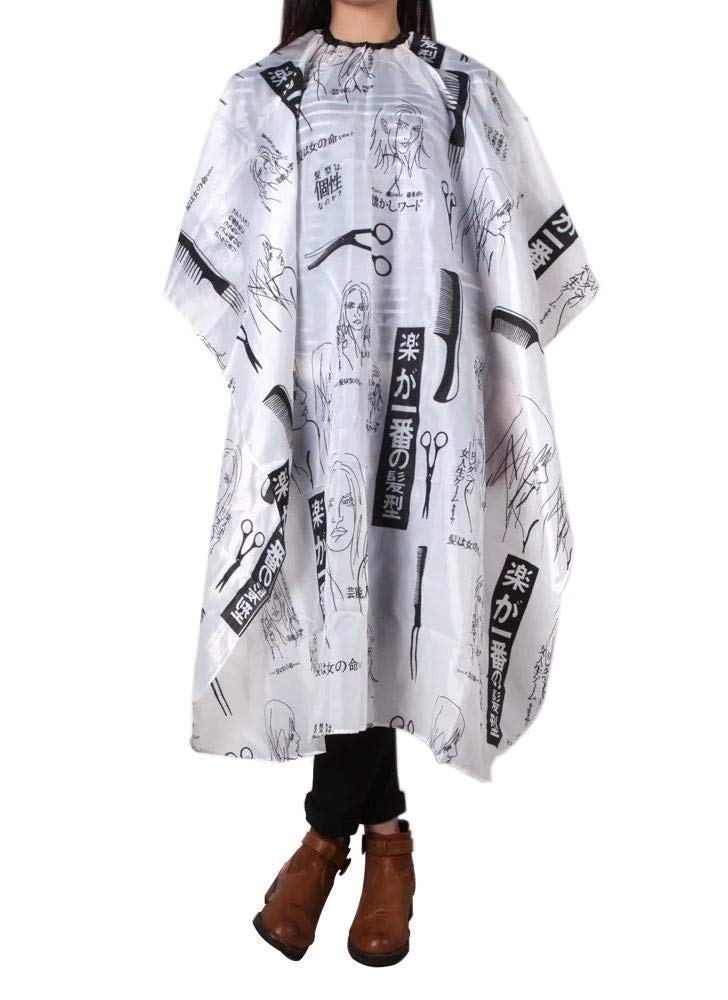 QKYPZO Printed Hair Cutting Sheet Apron Hairdressing Gown Cape Hair Cutting Barber Cloth Salon Accessories