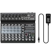 Professional DJ Mixer Audio, Phenyx Pro Sound Mixer, 8-Channel Sound Board Audio Mixer w/Bluetoot...