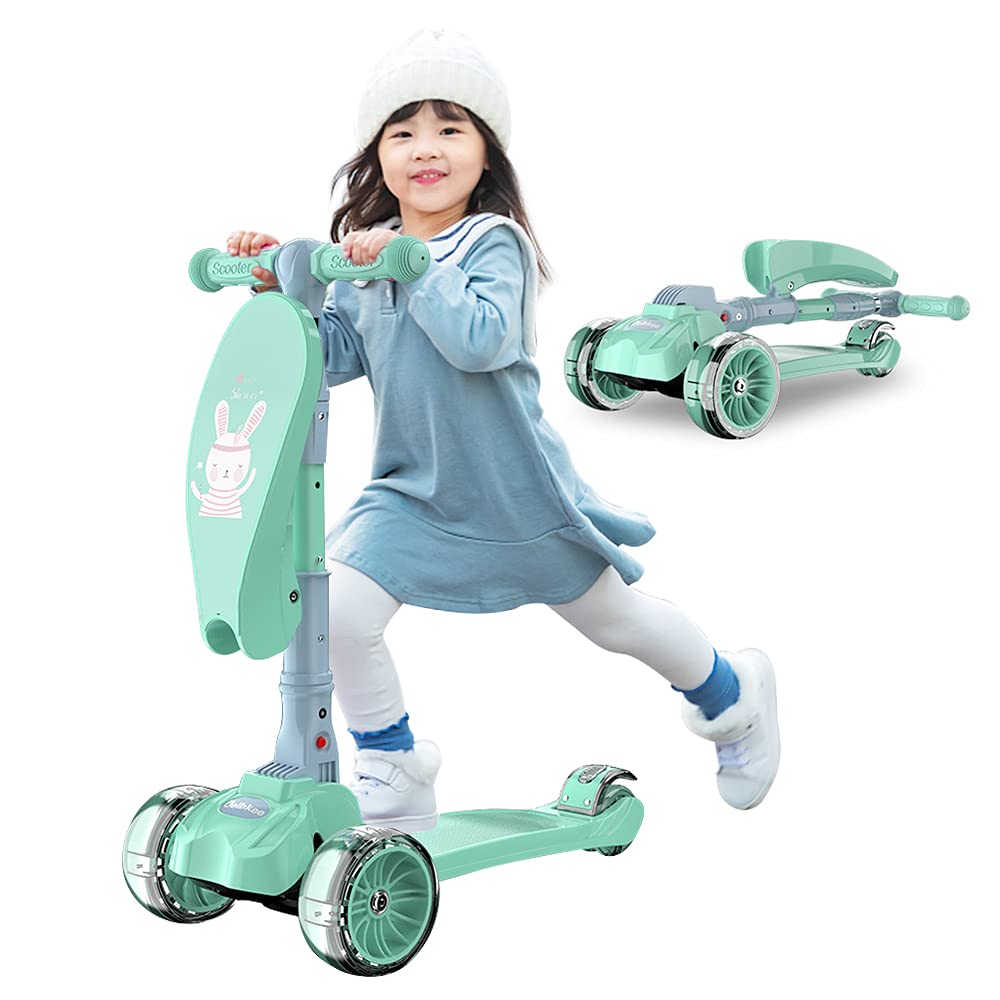 COOLBABY Foldable Kid Scooter 3-8 Years Old Three-in-one Folding For Boys and Girls, Beginners