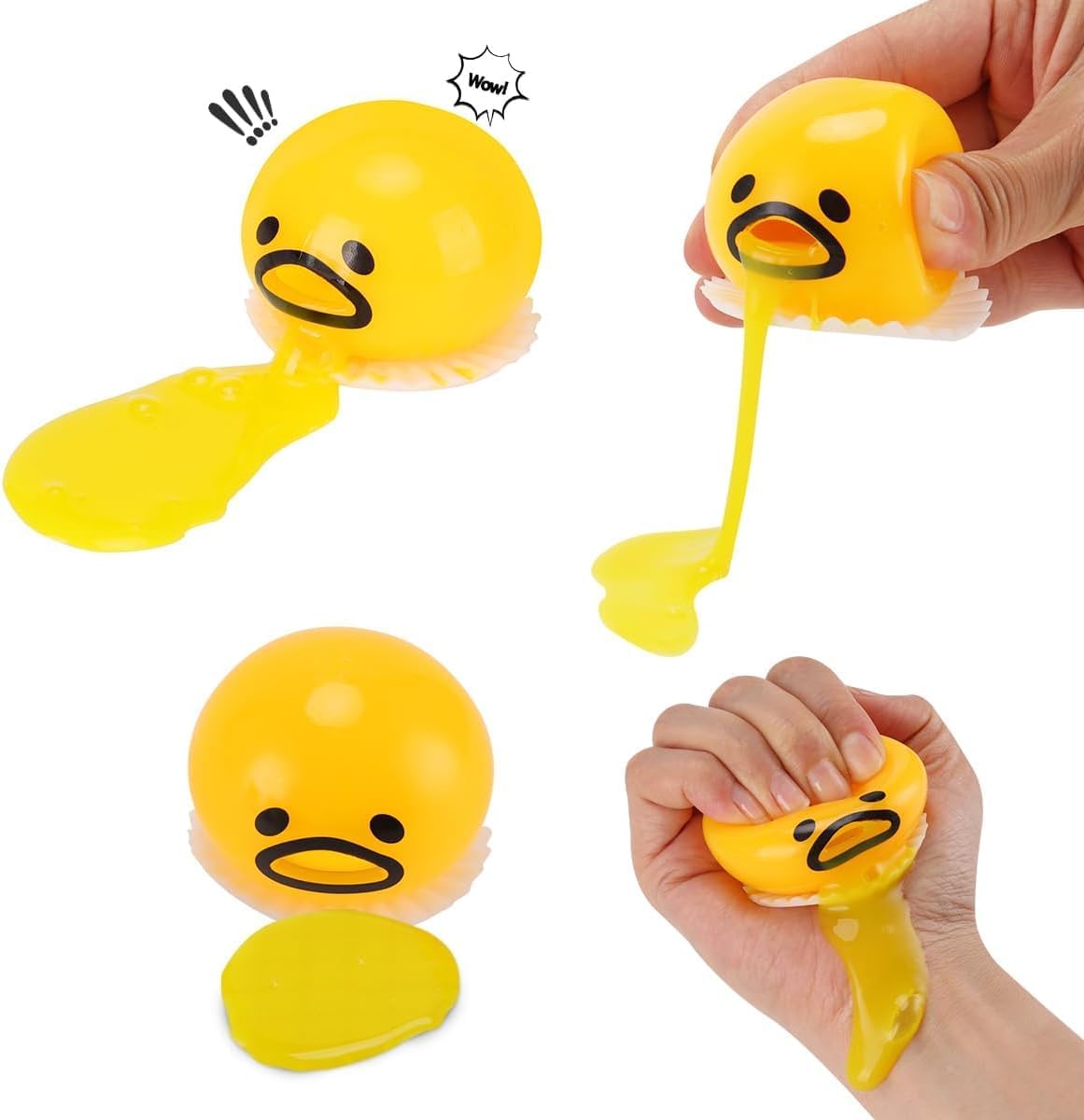 ROMORO Hand Pressing Sucking & Pucking Vomiting Egg Stress Buster Ball Toy for Kids and Adults Random Colours