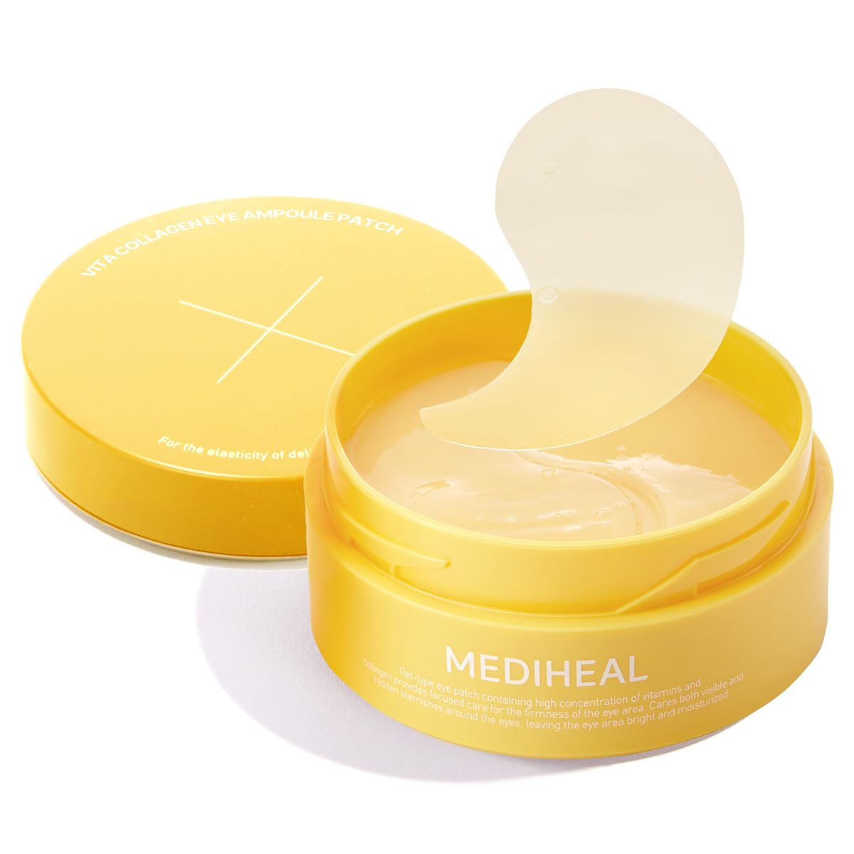 Mediheal Vita Collagen Under Eye Patches for - Korean Hydrogel Eye Pads with 7 Vitamin & 5 Micro Collagen. Moisturizng & Non Irritating Eye Gel Mask. Sealing Cap Included.