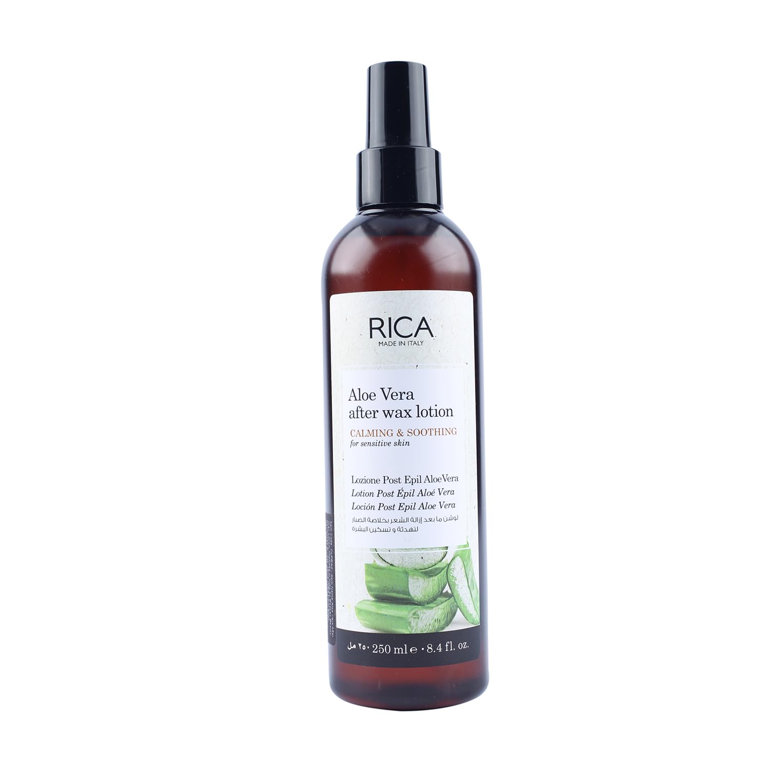 Rica Aloe Vera After Wax Lotion for Sensitive Skin with Sun flower Oil, Jojoba Oil & Vitamin E - 250ml