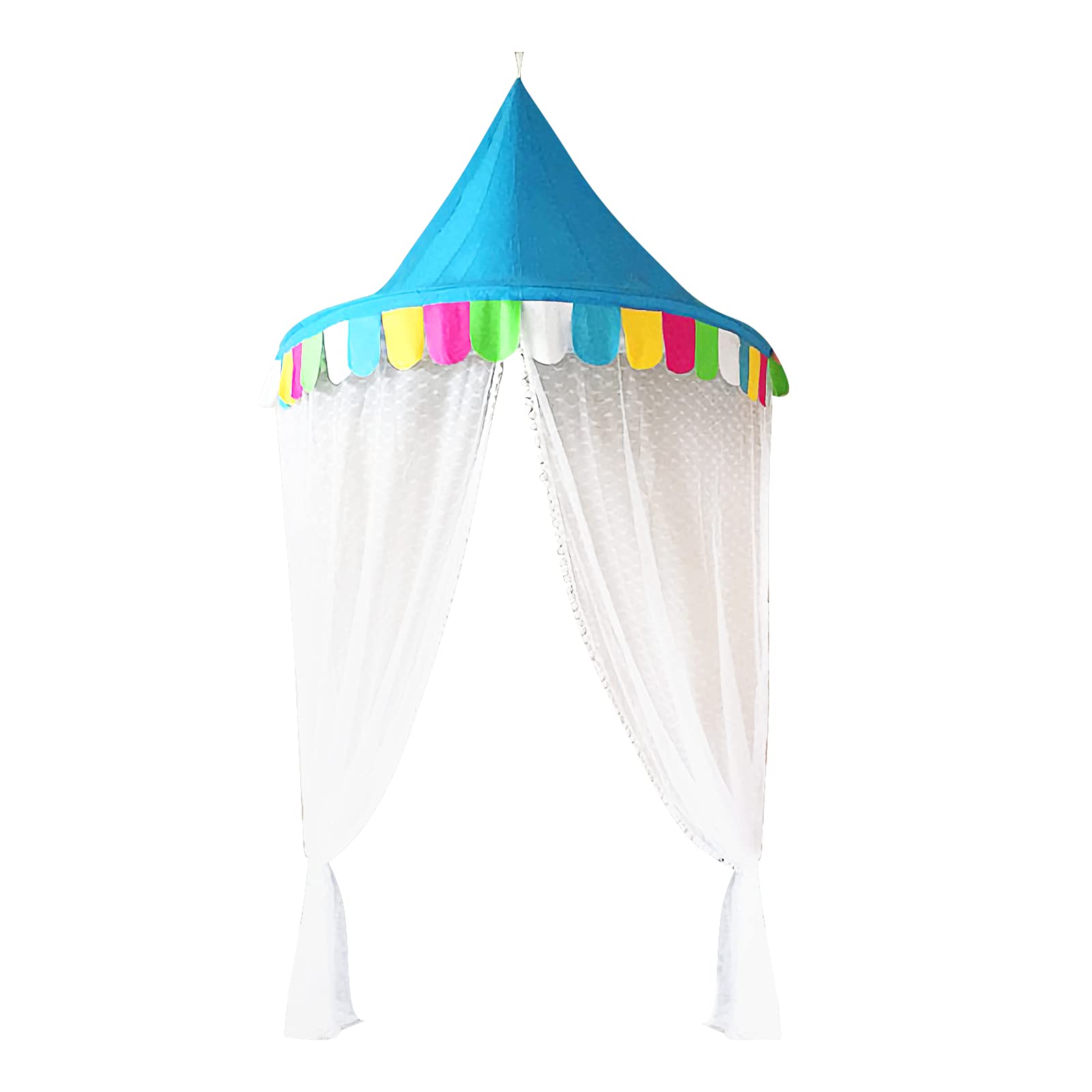 Toddmomy Girls Gauze for Crib Kids Half-Round Decoration Toddler Dome Reading Canopy Hanging Castle Round Blue Children Baby Bed Tent Curtains Room Curtain Net Play Corner