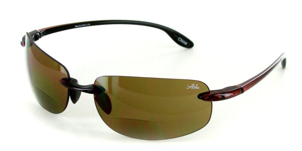 Aloha Eyewear"Oahu Sun Deluxe" Wrap-Around Rimless Bifocal Sunglasses