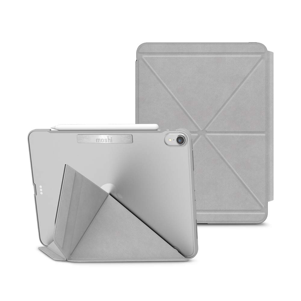 Moshi 99Mo056011 Versacover Case For New Ipad Pro 11 Inch, With Folding Cover, 3 Viewing Angles, Support Pencil Charging, Auto Sleep/Wake, Magnetic Attachment - Grey