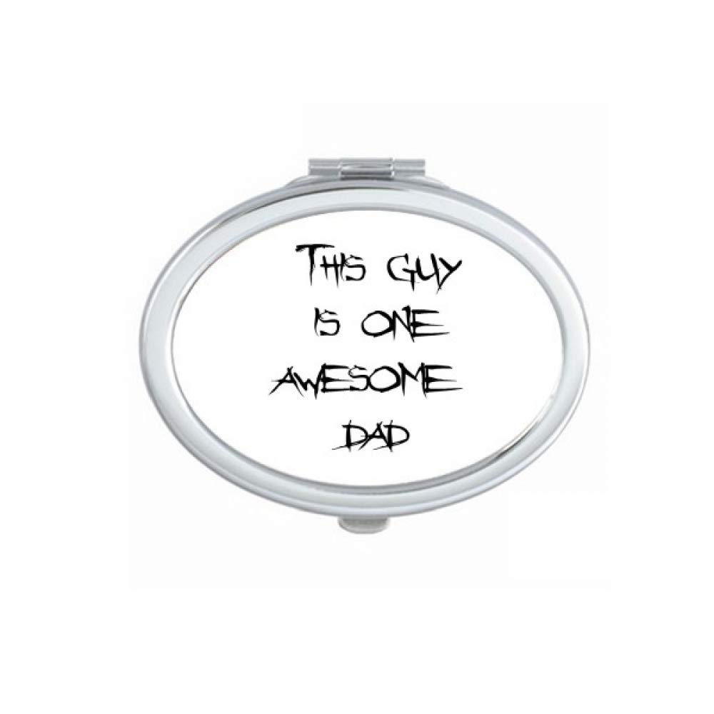 Awesome Dad Father's Festival Quote Mirror Portable Fold Hand Makeup Double Side Glasses