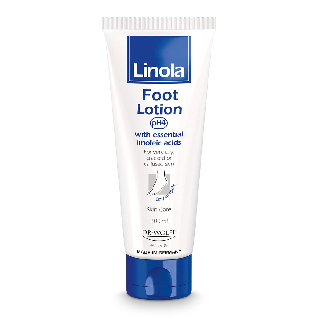 Linola Foot Lotion 100ml | Moisturising Lotion for Very Dry and Sensitive Feet | Athletes Foot Lotion | Fast Absorbing | Medical Skin Care Developed by Experts