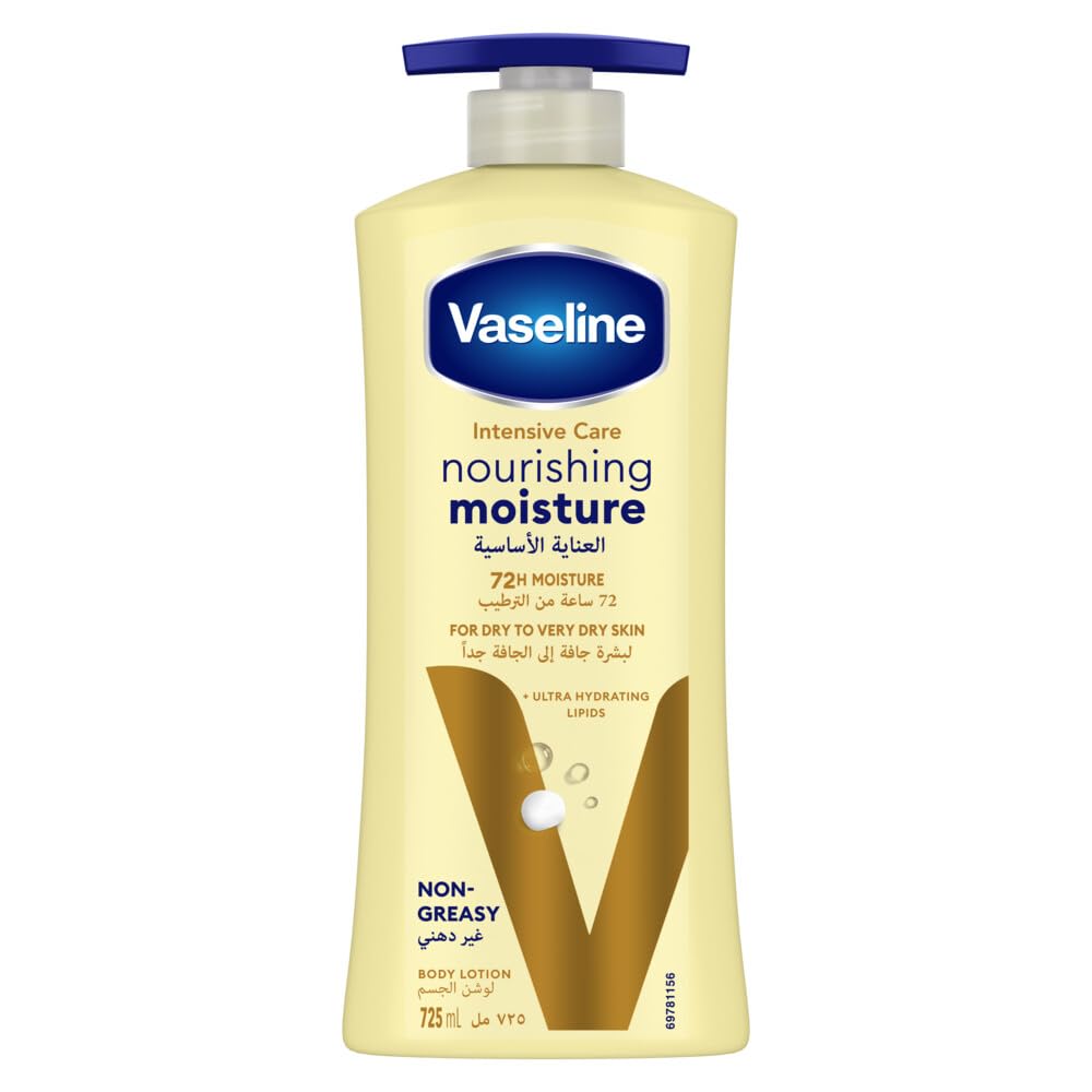 VaselineIntensive Care Body Lotion, with Pure Oat extracts, Essential Healing, Moisturising Lotion for Dry Skin and hands, 725ml