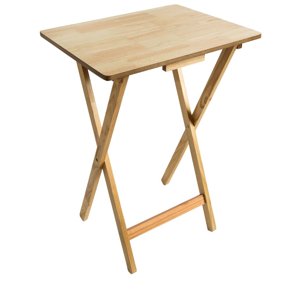 Home Vida Folding Snack Table, Wood, Natural