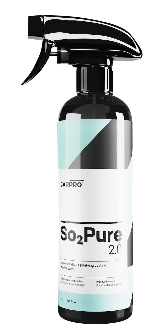 CARPRO SO2Pure 2.0 Odor Eliminator - Neutralize Odors, Cigarette Smoke, Exhaust, Chemical Smell or VOCs, Even Pet Smells from Car Fabric & Plastic, Use on Any Surface, Anywhere - 500mL (17oz)