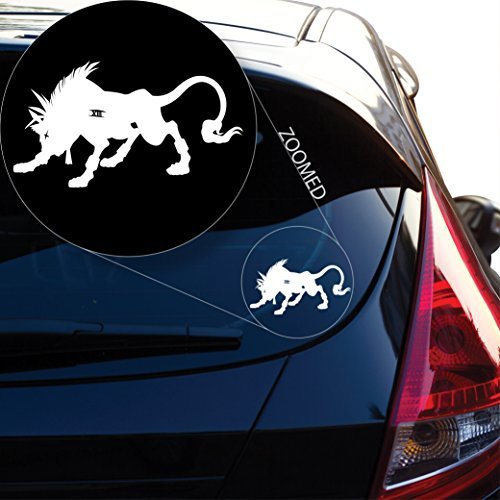 Yoonek Graphics Final Fantasy 7 Nanaki Decal Sticker for Car Window Laptop and More. # 824 (4" x 7.2" White)