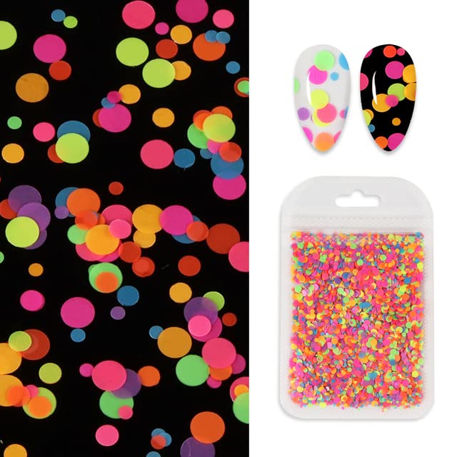 Fluorescent Bubble Round Sequins Nail Accessories Mixed Size Circle Flakes Nails Art Decoration 3D Polka Dot Paillettes Manicure-YGYP-10