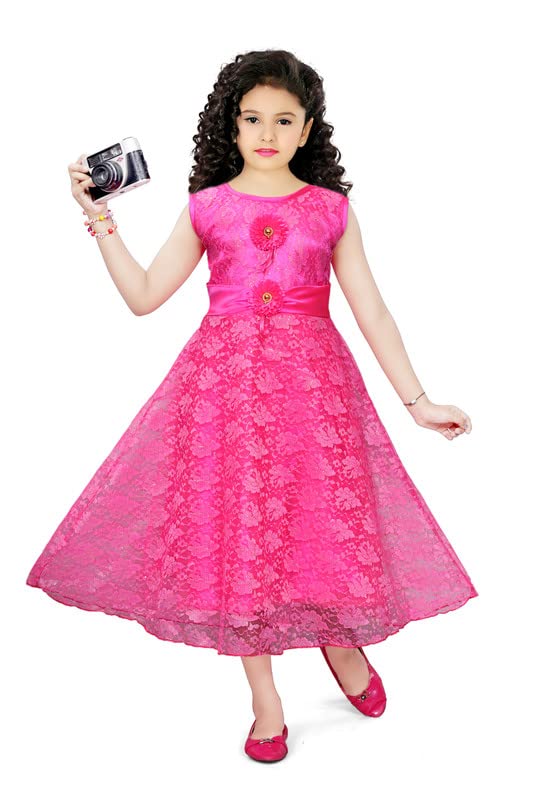 Beautiful Floral Printed Below Knee Length Frock for Girls