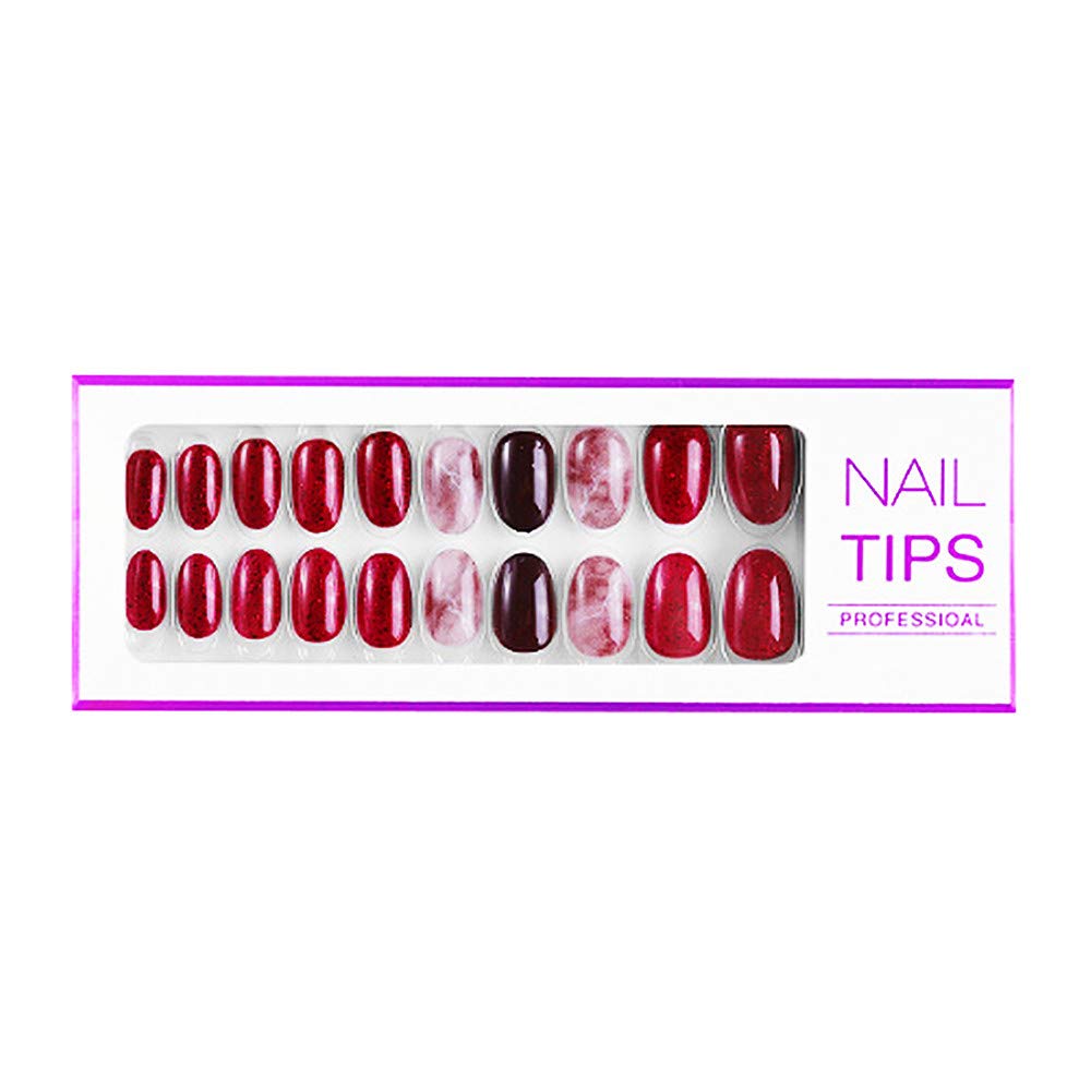 Matte False Nails for Nail Salons and Nail Art ，Press On Fake Nails Nail Tips with Nail Stickers (07)