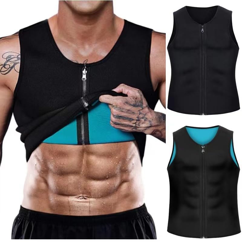 GenericMen Sauna Vest Hot Sweat Waist Trainer Corset Neoprene Tank Top Shapewear Slimming Shirt Workout Suit