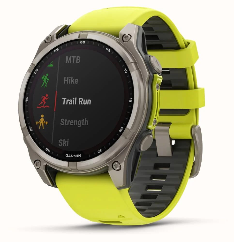 GARMIN FENIX 8-47 MM, SOLAR, SAPPHIRE TITANIUM WITH AMPYELLOW/GRAPHITE SILICONE BAND