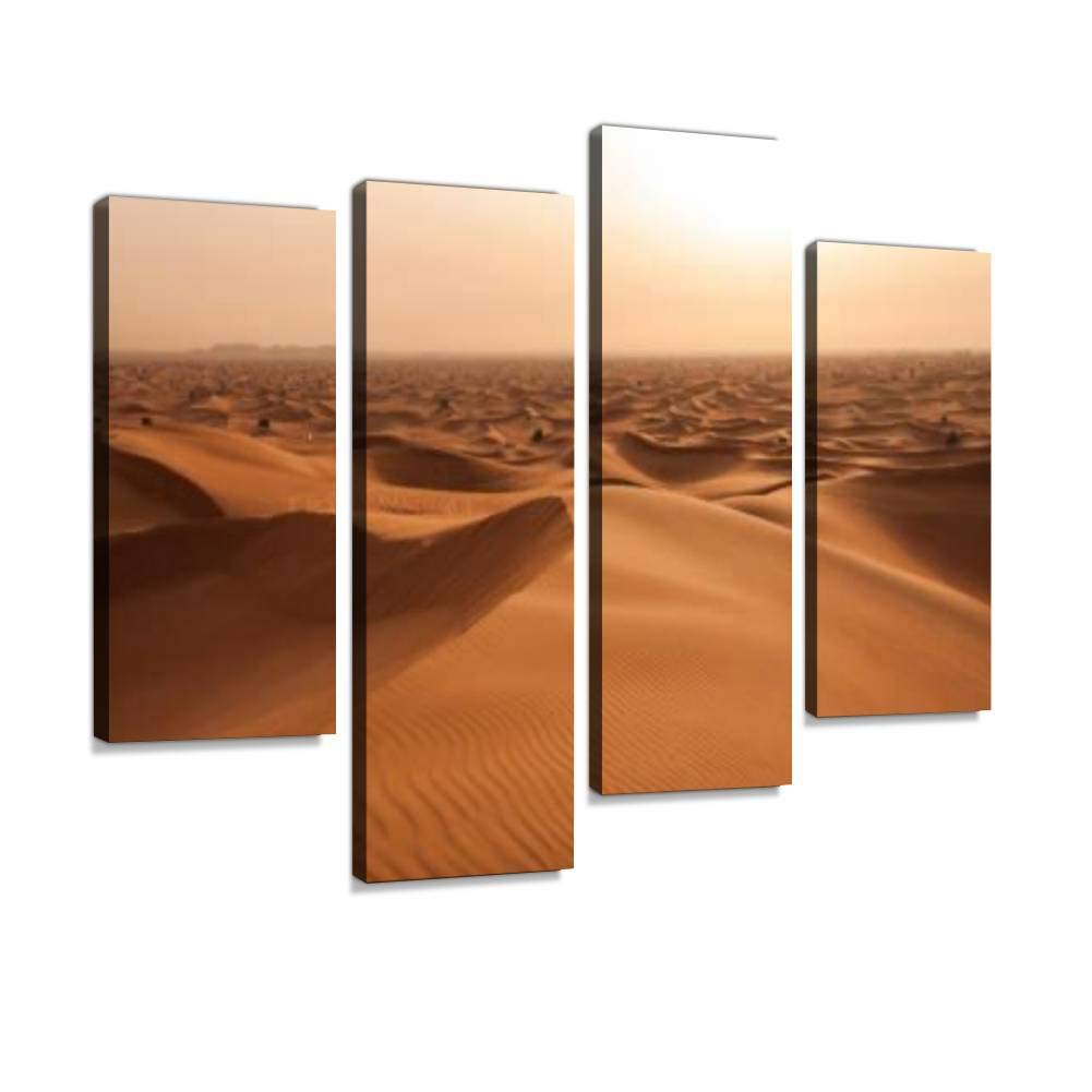 quetas artworkAbu Dhabi Desert Stockfoto Canvas Print Wall Art Pictures Digital Print Abstract Painting Room Home Office Decor Ready to Hang no Frame 4 Panel