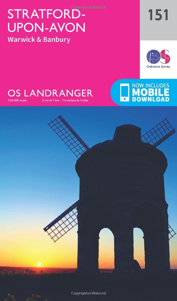 Stratford-upon-Avon Map | Warwick & Banbury | Ordnance Survey | OS Landranger Map 151 | England | Walks | Cycling | Days Out | Maps | Adventure