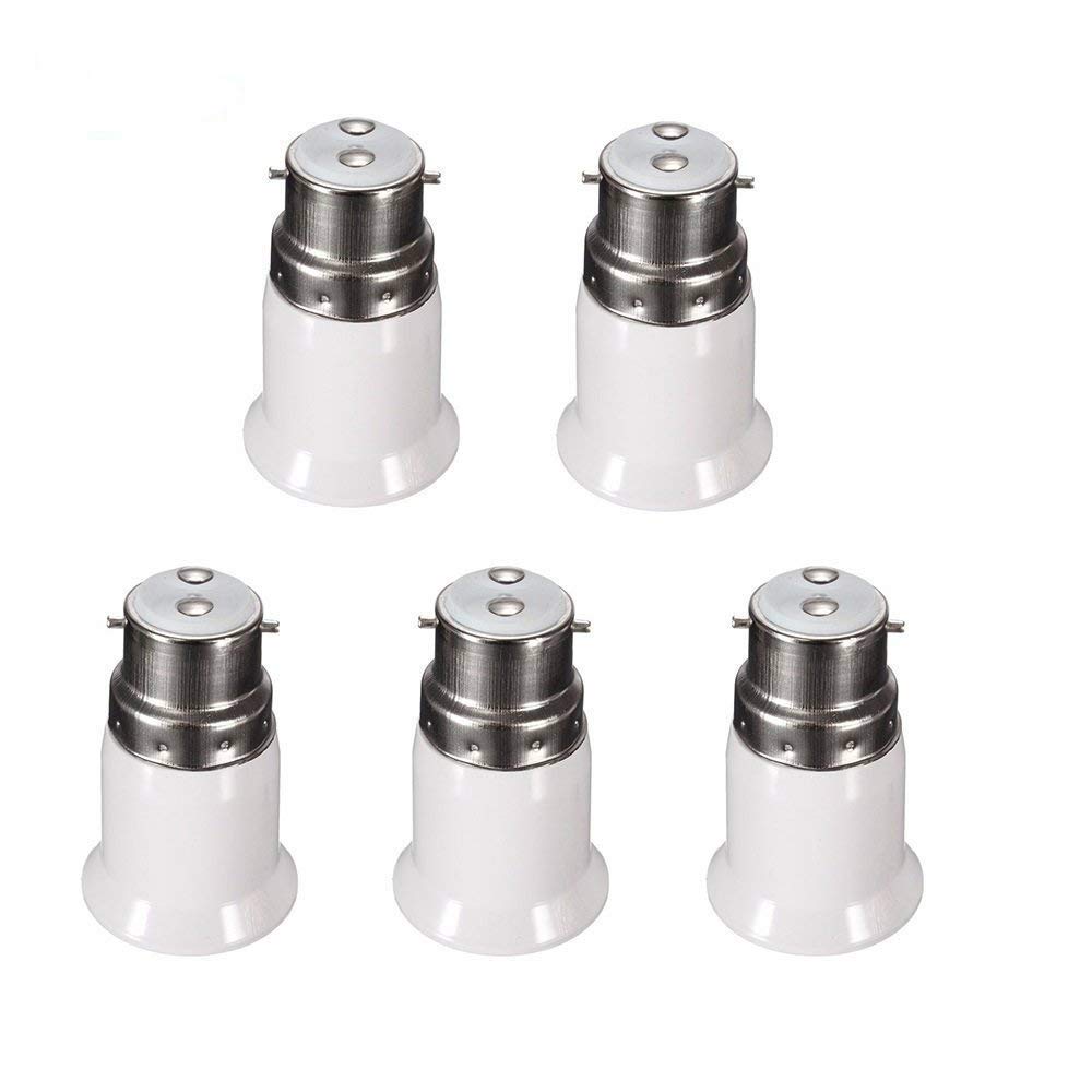 LANTU CREATIVE B22 to E27 Edison Screw LED Bulb Base Socket Converter Adaptor Fitting Extender Holder Energy Saving Lamp (5PCS)