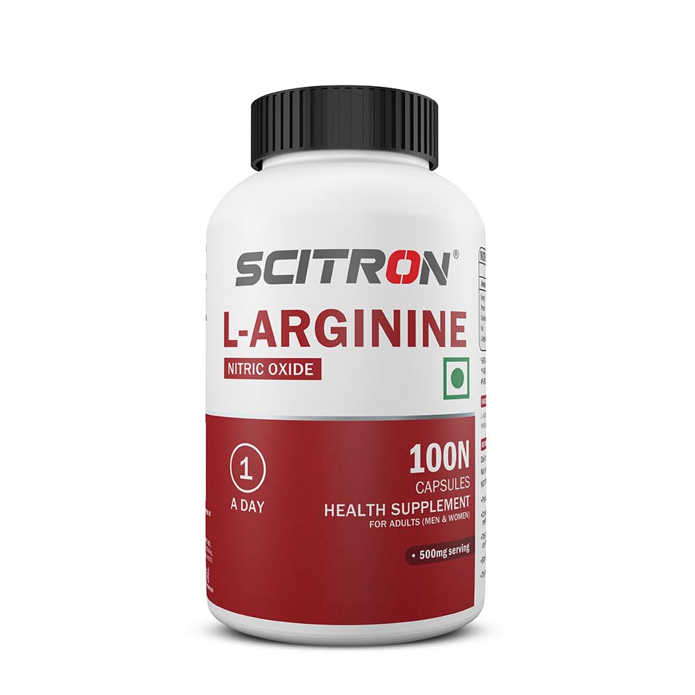 Scitron L-Arginine Tablets ( Boost Nitric Oxide, Muscle Pump, & Recovery)- 100 veg capsules