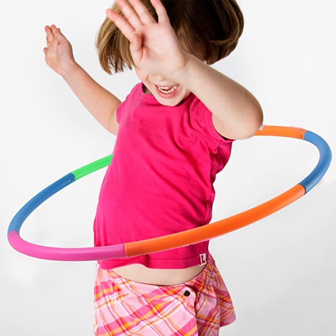 FITFIX Sports Plastic Hula Hoop Exercise Fitness Ring for Kids and Adult ( Multicolour , Adjustable Size 46-75 cm )